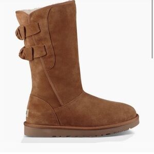 UGG Women’s Allegra ll Tall Suede Chestnut Boots Size 9 Sheepskin Shearling